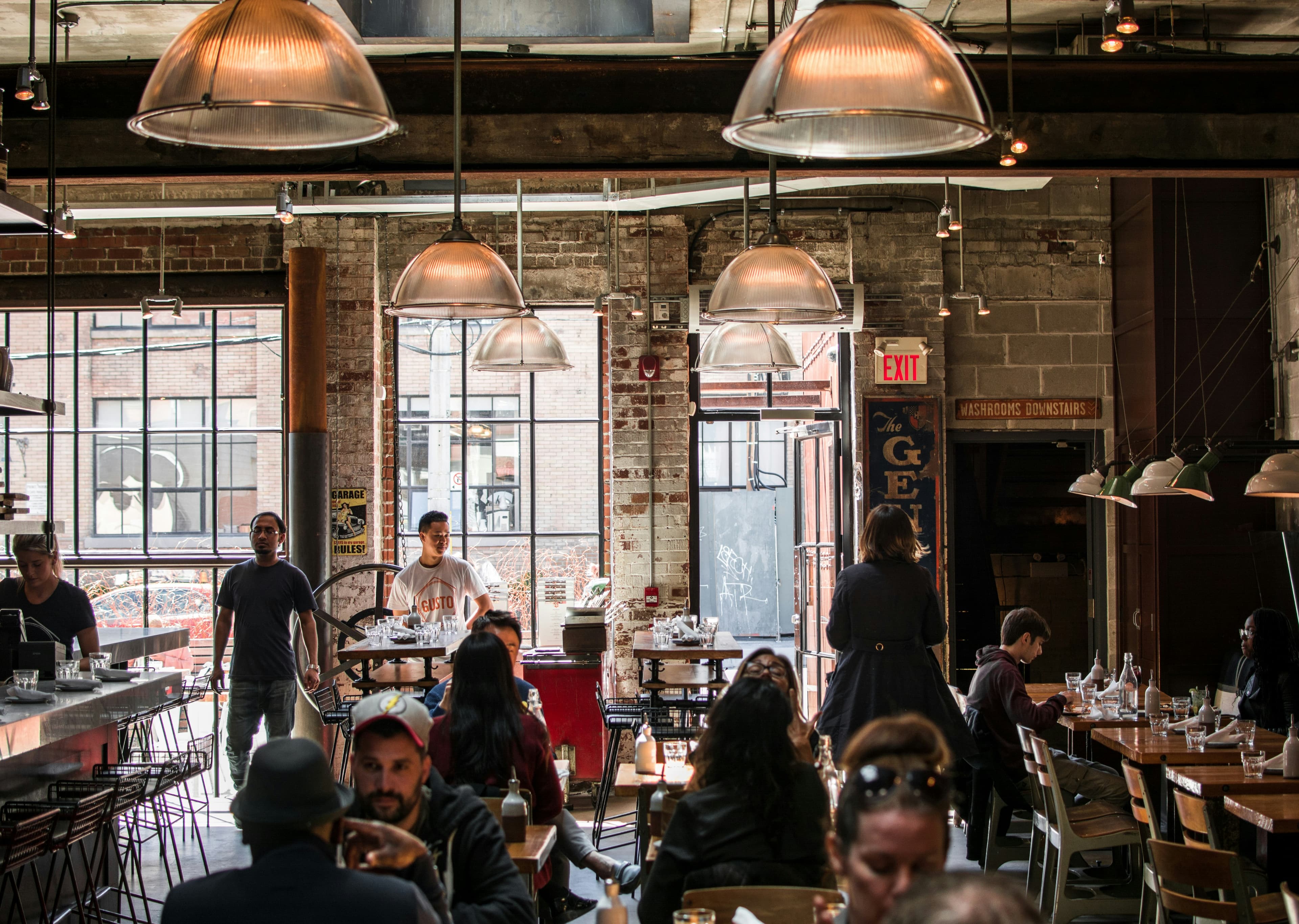 Guests enjoying the café